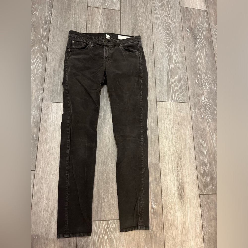 Rag & Bone High-Rise Skinny Corduroy Pants Charcoal Size 28